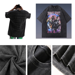 เสื้อยืดทรงบ็อกซี่ ครอปพอดีตัว ผ้าคอตตอน 100% พิมพ์ลายโลโก้ สำหรับผู้ชาย สไตล์วินเทจ ทรงหลวม  ย้อมสีแบบเอซิดวอช เป็นมิตรต่อสิ่งแวดล้อม - Product Image 6