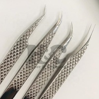 Pinzas plateadas de nuevo estilo para extensión de pestañas, pinzas para extensión de pestañas, agarre de diamante, pinzas para pestañas con logotipo sostenible de visón