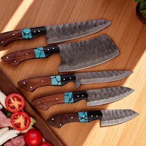 Handmade Damascus Steel Chef <b>Knife</b> <b>Set</b> with Micarta and Wood Handle Design Survival Hunting <b>Knives</b> A&M Enterprises - Product Image 6