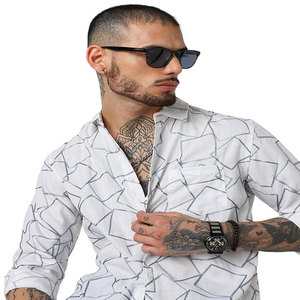 Golf de lujo para hombre para Polo de manga corta Casual Full Jacquard Knit 100% poliéster logotipo personalizado bordado alto transpirable - Product Image 4