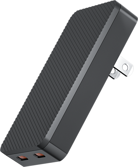 65W Super Slim GaN Charger, Ultra Thin 2 Port USB C PD Fast Charger for MacBook, IPhone, Samsung, iPad