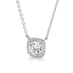 Elegante Collar con Colgante de Cruz de Diamantes Cultivados en Laboratorio con Corte Princesa en Oro Blanco de 14K con Diamantes Brillantes de Color VVS E para Fiesta - Product Image 2