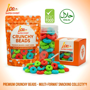 Bonbons à faible teneur en <span class=keywords><strong>sucre</strong></span>, innovants, croustillants, en forme d'anneau, bonbons à mâcher, R&D avancée, pour la personnalisation de marques haut de gamme - Product Image 1