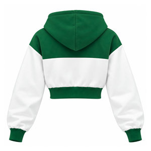 Sudadera con capucha corta con cremallera y bloques de color para mujer Iota Phi Lambda, de manga larga, con letras griegas bordadas, estilo universitario - Product Image 4