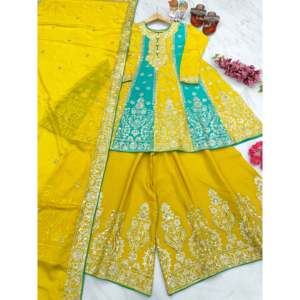 Top de diseñador para mujer y conjunto Dupatta elegante para fiesta Plazzo Look - Product Image 6