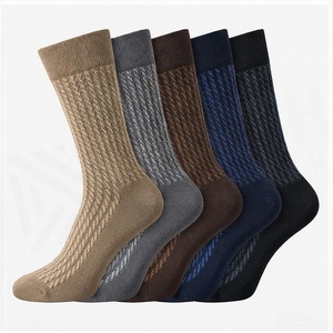 Crew <b>Socks</b> Argyle Pattern Breathable Knitted for Adults Autumn Casual Wear - Product Image 3