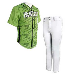 Ensemble d'uniformes de baseball personnalisés de haute qualité pour hommes, manches courtes, bretelles réglables, respirant, séchage rapide - Product Image 2