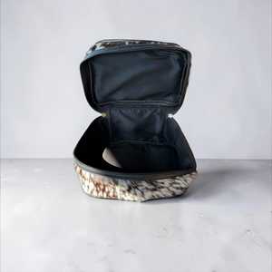 Vintage Genuine Leather Cowhide Jewelry Case with Zipper Closure for Storage and Travel - Product Image 4