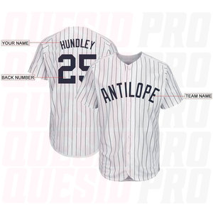 Nouvelle Arrivée Maillot de Baseball Best-Seller Maillot de Baseball pour Jeunes Maillot de Baseball Homme Rayé Blanc & Bleu Marine - Product Image 3