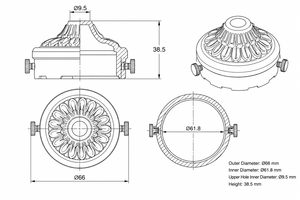 Support d'abat-jour en laiton massif de qualité supérieure, design antique, surface polie, 66 mm, fixation unilatérale - Product Image 2