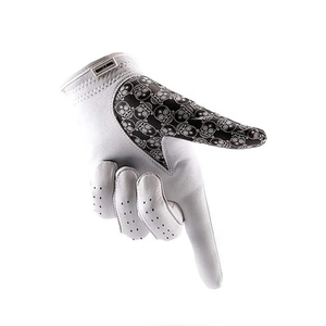 Gants de golf en cuir Cabretta pour hommes, gants de golf avec logo imprimé, cuir véritable antidérapant pour hommes et femmes, main gauche, sport - Product Image 1