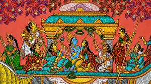 Nauka Vihar Pattachitra - Origine Orissa - Décoration suspendue pour salon intérieur - Product Image 1