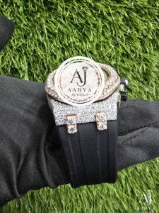 Montre mécanique automatique pour hommes Iced, en acier inoxydable or rose, lunette sertie de diamants, chronographe, bracelet en cuir, bijoux de luxe Hip Hop - Product Image 4