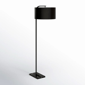 Lampe sur pied moderne en fer noir avec abat-jour en verre pour l'éclairage contemporain de la maison - Product Image 3