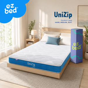 Ofrece una comodidad flexible para el colchón con resortes ensacados UniZip de 25 cm, sensación media y acceso con cremallera para un manejo conveniente del producto. - Product Image 1