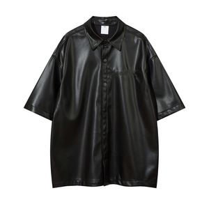 Chemises en cuir pour hommes sur mesure, vente en gros, manches longues, meilleure qualité, chemises en cuir à manches boutonnées unies - Product Image 1