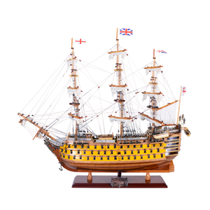 Maquette de navire HMS Victory peinte, modèle de navire en bois de 60 cm à assembler, produits artisanaux, décorations pour la maison - Product Image 1