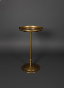 Mesa Auxiliar Moderna de Latón, Diseño Minimalista, Mueble de Sala de Estar, Base y Tapa Decorativas de Metal - Product Image 2