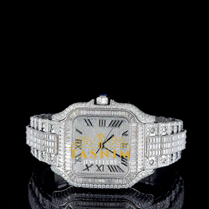 VVS Moissanite Square Quartz Glass Men's Sport Business <b>Coin</b> Watch Stainless Steel White Gold Plated Simple Fashion ETA Movement - Product Image 1