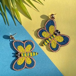 Latest Collection <b>Leaf</b> Embroidery Glass Seed Beaded Earrings Hoops For Weddings Festive Parties Event Decorative Fashion Jewelry - Product Image 4