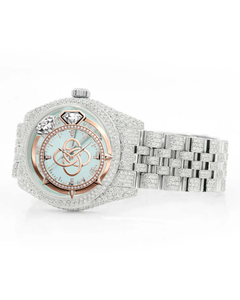 Reloj de Lujo con Diamantes Moissanite, Personalizable con Logotipo OEM ODM, para Hombre, con Incrustaciones Completas de Piedras VVS, Correa de Acero Inoxidable - Product Image 3
