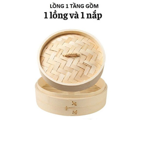 Cuiseur vapeur rond en bambou pour la cuisine, idéal pour les raviolis et la présentation - Product Image 4