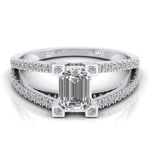 แหวน REYES หรูหราสั่งทำพิเศษ เงินแท้ 925 ประดับมอสซาไนต์ทรงเหลี่ยมมรกต ชุบทองคำแท้และโรเดียม เหมาะสำหรับงานแต่งงานและงานเลี้ยง - Product Image 5