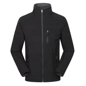 Men's Blue Fleece Jacket Hooded Full <b>Zip</b> Stand Collar Waterproof Windproof Casual Outdoor Wear Regular Fit Polyester Material - Product Image 6