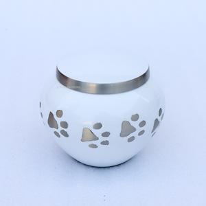 Urnes funéraires modernes en laiton de haute qualité Odyssey Paw pour animaux de compagnie, avec un design gravé brillant en nickel pour le stockage des cendres - Product Image 2