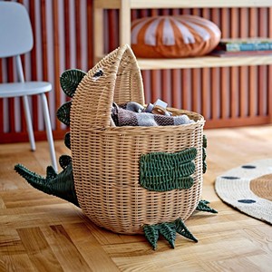 <b>Top</b> Selling High Quality Hand Braided <b>Dinosaur</b> Shaped Rattan Storage Basket Suitable For Baby Nursery Toy Organizer - Product Image 4