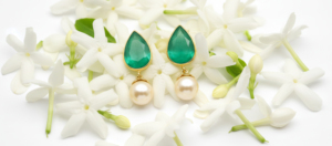 Pendientes clásicos chapados en oro de plata 925 con cristal verde talla pera y perla de imitación para mujer, joyería de fiesta - Product Image 4