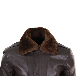 Top Premium <b>Mens</b> Leather <b>Fur</b> <b>Jacket</b> Elegant Winter Wear Thick Warm Design High Quality Export Supplier Custom Branding - Product Image 5