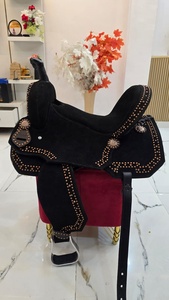 Barkat Overseas Nuevo Sillín de Caballo Western de Cuero Genuino Ecológico de Primera Calidad con Estructura de Madera y Diseño con Tachuelas de Cobre, Portátil para Montar - Product Image 4