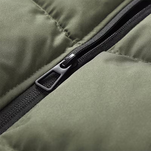 Chaleco Verde Oliva para Hombre, Cuello Alto, Cierre Frontal, Transpirable, Resistente al Viento, Térmico, de Secado Rápido, Informal, Color Sólido, Algodón - Product Image 5