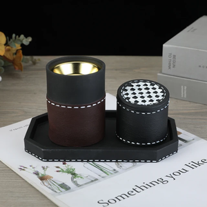 Ensemble brûleur de bakhoor LuxeArabia, porte-encens en bois et cuir artisanal de qualité supérieure avec plateau pour Oud, parfum et décoration d'intérieur de luxe - Product Image 6