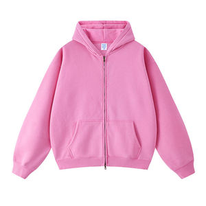 Men's Hooded Zip-Up French Terry Anti-Wrinkle Winter Regular Fit Front Logo Pocket Breathable Knitted Sweatshirt - Product Image 2