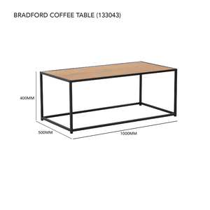 Table basse industrielle polyvalente avec structure en métal noir robuste et plateau en mélamine pour salon et usage résidentiel - Product Image 5