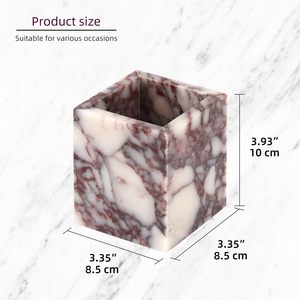 Portacepillos de Dientes de Mármol Calacatta Viola Genuino para Baño, Organizador de Brochas de Maquillaje de Mármol Natural para Encimera - Product Image 3