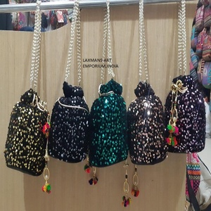 กระเป๋าลูกปัดวินเทจจากนักออกแบบกระเป๋าใส่เหรียญมีเชือกผูกสำหรับสุภาพสตรีกระเป๋าถือปักลายกระเป๋าเงินแฟชั่น - Product Image 1