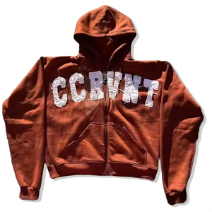 Vestes à capuche personnalisées style streetwear américain automne-hiver, imprimé lettres Y2K, manteaux amples punk, sweats décontractés vintage pour le quotidien - Product Image 2