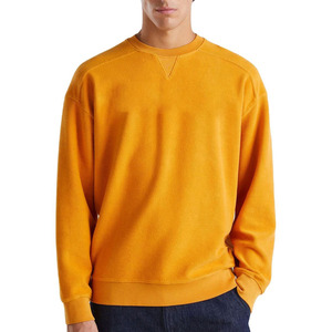 เสื้อสเวตเชิ้ตคอกลมทรงหลวมผ้าฟลีซหนานุ่มสีพื้น  รับสกรีนโลโก้ เสื้อคอกลมผู้ชาย - Product Image 1