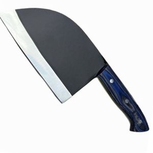 Couteaux de boucher professionnels avec lame en acier forgé robuste, manche en bois et étui de transport en cuir pour la préparation alimentaire professionnelle - Product Image 1