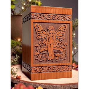 Mini urne en bois avec incrustation décorative pour cendres, par AYAANS - Product Image 6