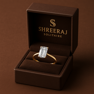 Elegante Anillo de Compromiso con Diamante Cultivado en Laboratorio de Corte Esmeralda de 1.00 CT, Oro Amarillo Sólido de 14K, Engaste de Garras y Barra, Joyería para Bodas y Fiestas, IGI - Product Image 2