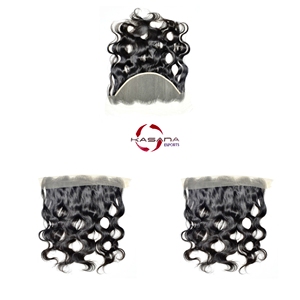 Perruque indienne 13*6 Frontal Machine Double Weft Weaving, couleur naturelle, pour femme, double trame tissée à la machine, ondulations profondes, non traitée, sans cheveux humains - Product Image 1