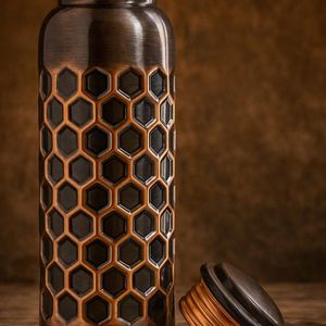 Artistic Embossed Copper Eco-Friendly CE Certified Water Bottle Handmade Decorative Drinking Flask for Luxury Home Decor - Product Image 4