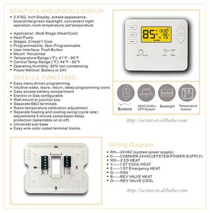 <span class=keywords><strong>Termostato</strong></span> <span class=keywords><strong>Digitale</strong></span> STN621, 24V 1 Riscaldamento 1 Raffreddamento, Controllo Preciso della Temperatura per Sistemi HVAC Domestici - Product Image 1
