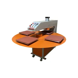 Heat press automatic 4 station automatic rotating table heat press machine 4 platens heating