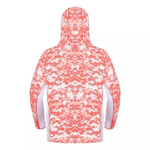 Camouflage Hooded Fishing Shirts With <b>UV</b> <b>Protection</b> Pullover Style Anti-<b>UV</b> Long Sleeve Outdoor Wear - Product Image 6