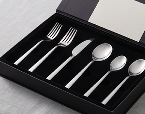 Couverts en acier inoxydable finis plaqués couleur argent à long manche couverts allant au lave-vaisselle pour la fête à la maison ensemble de 5 - Product Image 6